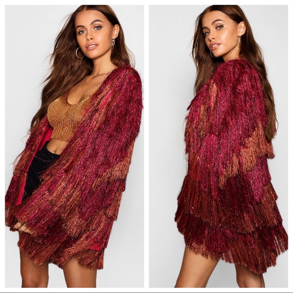 fringe knit cardigan